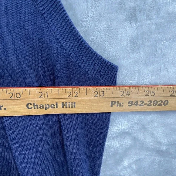 Polo Ralph Lauren Golf Sweater Vest men's XL Sleeveless V-Neck Cotton Knit Blue - Picture 7 of 9